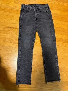 GAP Black Washed Straight-Leg Jeans